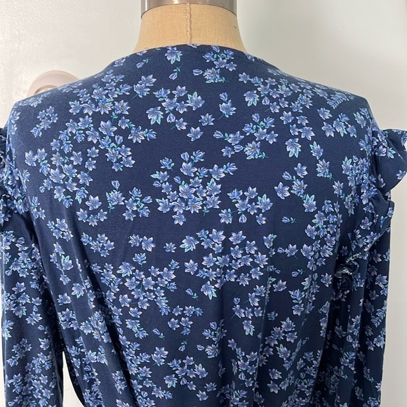 Draper James Blue Floral Wrap Around Dress size XXLarge - Picture 4 of 8